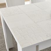 Table 140 cm avec rallonge blanc laqué design MIRANO