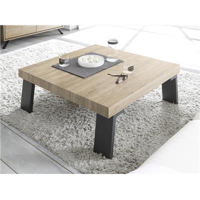 Table basse bois métal carrée MALLORCA