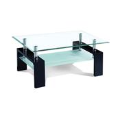 Table basse noir laqué et verre design OTTAVIA 2