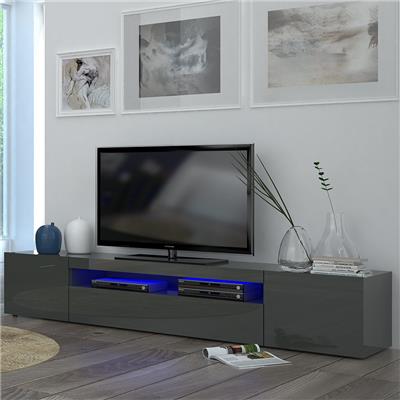 Meuble télé gris laqué design RIMINI 2