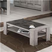 Table de salon 130 cm moderne couleur chêne gris ANAIS