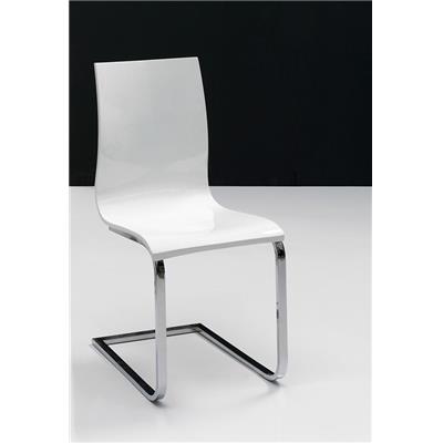Chaise design blanc laqué LUCHIN (Lot de 2)