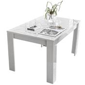 Table avec rallonge 180 cm blanc laqué design ANTONIO