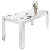 Table 180 cm blanc laqué design ANTONIO
