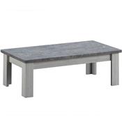 Table basse 120 cm couleur chêne clair et gris PETUNIA