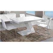 Table de salle  manger extensible blanc laqu design ARTA