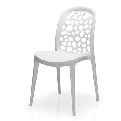 Chaise blanche design en polypropylène VAISON (Lot de 4)