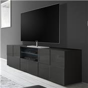Grand meuble TV gris laqu brillant ARTIC 2