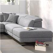 Canapé d'angle relax en tissu gris PERUGIA