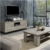 Meuble TV 155 cm couleur chêne gris ARCHIMEDE