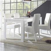 Table à manger blanc laqué brillant design ARTIC