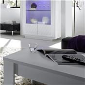 Table basse blanc laqu mat design BURTON