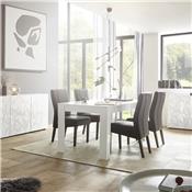 Table avec rallonge 180 cm blanc laqué design ANTONIO