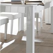 Table à manger blanc laqué brillant design OKLAND
