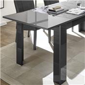 Table 140 cm avec rallonge design gris laqué ANTONIO 3