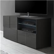 Petit meuble TV gris laqu brillant ARTIC 2