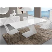 Table de salle à manger extensible blanc laqué design ARTA