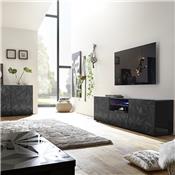 Meuble tv long 180 cm gris laqué design ANTONIO 3