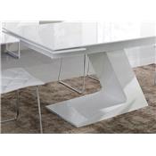 Table de salle à manger extensible blanc laqué design ARTA