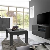 Petit meuble TV gris laqué brillant ARTIC 2