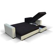Canapé d'angle convertible gris en tissu EDGE 2