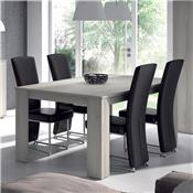 Table de salle à manger rectangulaire couleur chêne gris contemporaine CLAUDIA