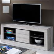 Meuble TV moderne 155 cm couleur chêne gris ANAIS