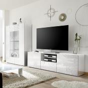 Grand ensemble TV design blanc laqu MIRANO
