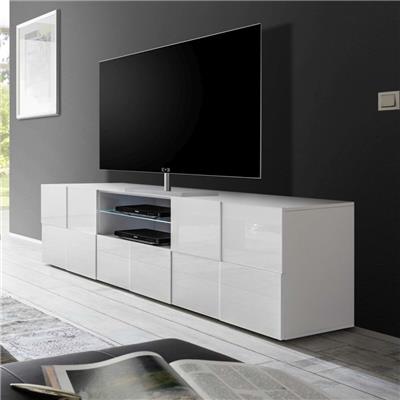Grand meuble TV blanc laqué brillant ARTIC