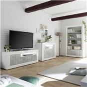 Banc TV blanc et gris couleur béton moderne SERENA 5