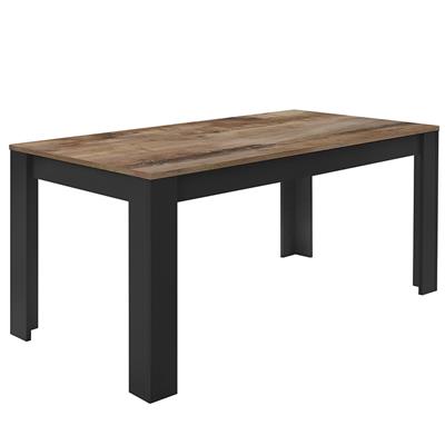 Table à manger 180 cm noire et couleur bois FELINO 5