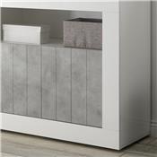 Buffet 140 cm couleur béton gris et blanc moderne SERENA 5