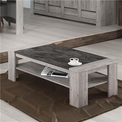 Table de salon 130 cm moderne couleur chêne gris ANAIS