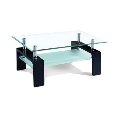 Table basse noir laqué et verre design OTTAVIA 2
