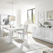 Table à manger 180 cm design blanc laqué MIRANO