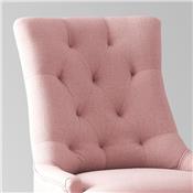 Chaise capitonnée en tissu rose NESSY 2