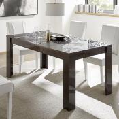 Table extensible 180 cm gris laqué design MIRANO